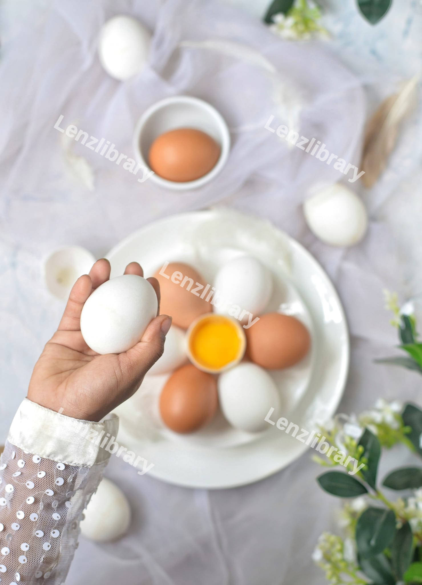 A white eggs in a hand
